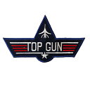 ワッペン TOP GUN 縦8.5×横14.5cm コットン製 アイロンパッチ アイロン 大人向け パッチ 海外 アレンジ かっこいい アメリカン雑貨