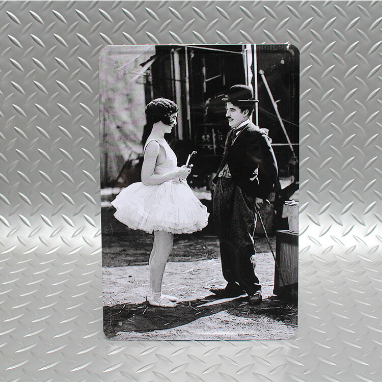 看板 ティンプレート チャップリン H30×W20cm ブリキ製 インテリア 壁面装飾 オシャレ アメリカ雑貨 アメリカン雑貨