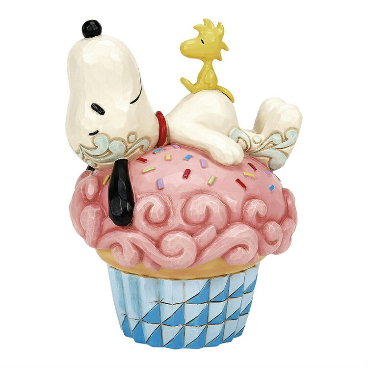 Rakuten - 置物 フィギュア SNOOPY スヌーピー レイイング オン カップケーキ 13cm スヌーピー 飾り キャラクター enesco Peanuts JIM SHORE