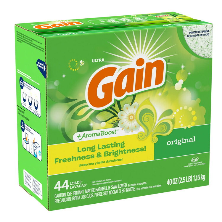洗濯洗剤 正規輸入品 ゲイン 粉末 オリジナル 1.15kg 40oz GAIN 44回分 アメリカ雑貨 P&G 洗濯用洗剤 輸入洗剤 日用品 アメリカ製 アメリカ雑貨