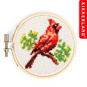 刺繍 キット ミニ カーディナル クロス スティッチ エンブロイダリー 幅10×奥行き9cm 手芸 鳥 動物 簡単 初心者