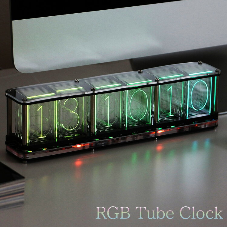 �ǥ����� �֤����� RGB Tube Clock �����른���ӡ� ���塼�� �����å� ��25.2�߹⤵7cm ���顼�� �����ޡ� ���ȥåץ����å�������� ����...