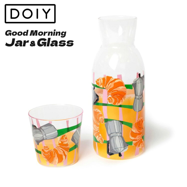 コップ ジャー DOIY ドーイ グッドモーニング ジャー＆グラス ガラス製 キッチン雑貨 食器 レトロ かわいい おしゃれ セット