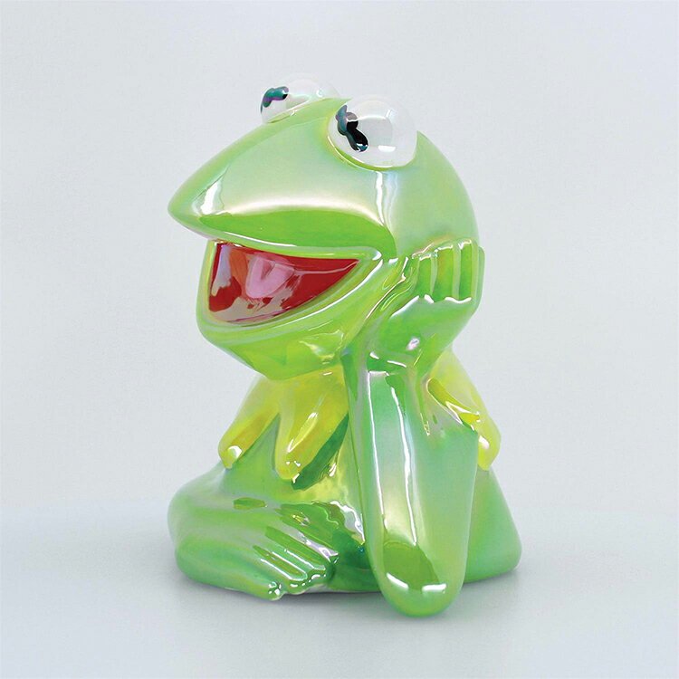 貯金箱 フィギュア カーミット ザ フロッグ バンク 約15cm ドロマイト製 ディズニー enesco Disney Showcase レジン製 Jim Henson
