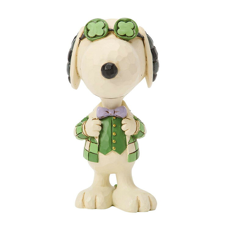 置物 フィギュア SNOOPY スヌーピー シャムロックグラス ミニ 高さ8.1cm レジン製 スヌーピー インテリア小物 enesco Peanuts JIM SHORE