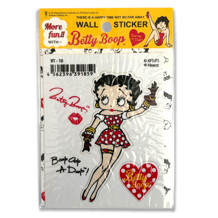 Rakuten - ステッカー ベティブープ ウォールステッカー BT-03 H9.3×W7.2cm ビニル製 防水 Betty Boop アメリカン雑貨