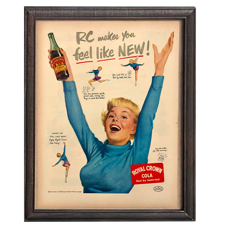 Rakuten - LIFE誌 ヴィンテージ切り抜き 額装アート フレーム付き アメリカ雑貨 インテリア 壁掛け RC Cola 女性広告 ktlife0148