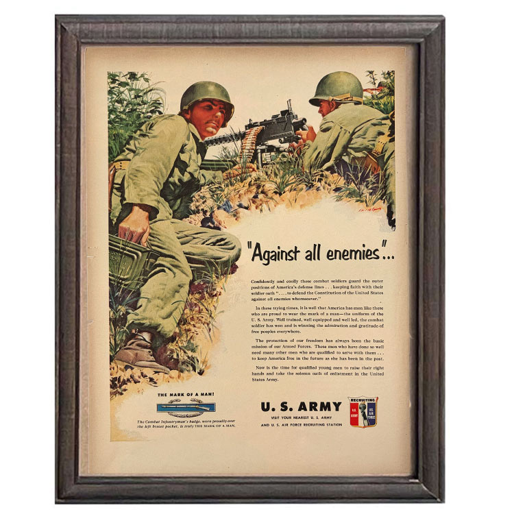 Rakuten - LIFE誌 ヴィンテージ切り抜き 額装アート U.S. ARMY ミリタリー広告 フレーム付き アメリカ雑貨 インテリア おしゃれ 壁掛け ktlife0216