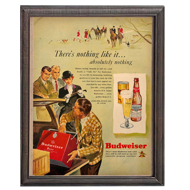 Rakuten - LIFE誌 ヴィンテージ切り抜き 額装アート Budweiser ハンティングシーン広告 フレーム付き アメリカ雑貨 インテリア おしゃれ 壁掛け ktlife0251