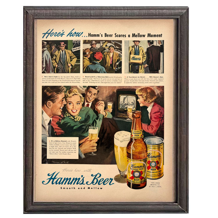 Rakuten - LIFE誌 ヴィンテージ切り抜き 額装アート Hamm’s Beer パーティー広告 フレーム付き アメリカ雑貨 インテリア おしゃれ 壁掛け ktlife0253