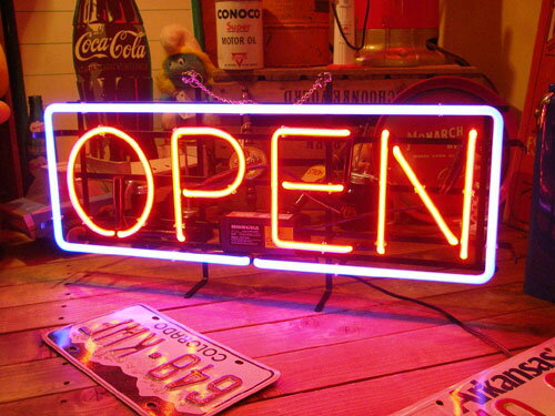 Rakuten - ネオンサイン OPEN （L ） ネオン管 照明 店舗装飾 インテリア ガレージング アメリカ雑貨 アメリカン雑貨