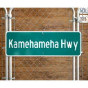 ハワイストリートサイン(L) Kamehameha Hwy(カメハメハ ハイウェイ)縦30×横91cm 道路標識 新品 アメリカ製