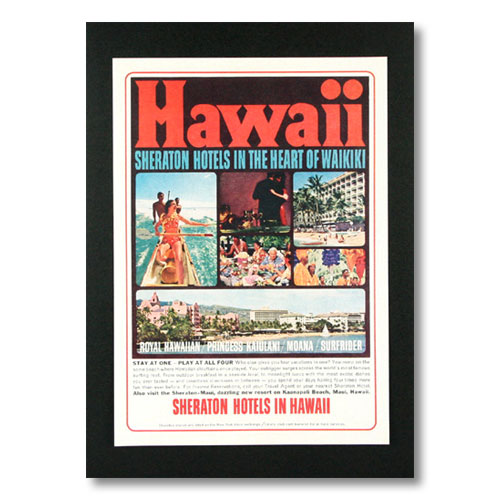 ハワイアンポスター ホテルシリーズ ＜SHERATON HOTELS IN THE HEART OF WAIKIKI＞ G-11 アメリカ雑貨 アメリカン雑貨