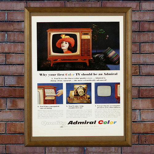 Rakuten - ヴィンテージ アドバタイジングフレーム＜Admiral Color 電機メーカー＞ アメリカ雑貨 アメリカン雑貨