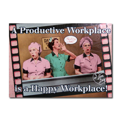 メタルサイン アイラブルーシー Happy Workplace! (31.7×44.1cm ) 《表面仕上げにムラあり》 看板 インテリア 直輸入 アメリカ製 アメリカ雑貨 アメリカン雑貨 [2]
