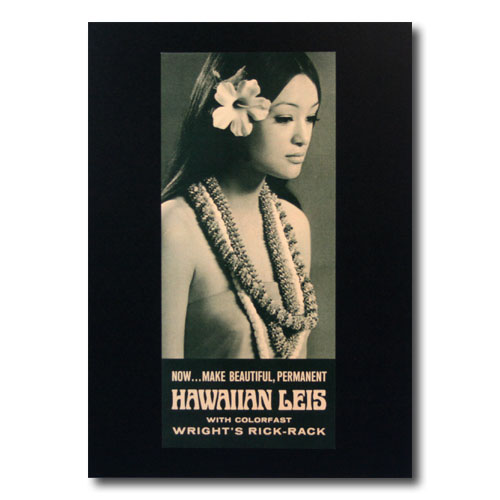 ハワイアンポスター フラガールシリーズ F-122 「HAWAII LEIS」 サイズ：31×13.5cm アメリカ雑貨 アメリカン雑貨