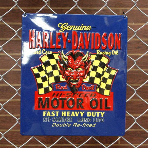 Rakuten - エンボスメタルサイン 「ハーレーダビッドソン Red Hot」#2010801 HARLEY-DAVIDSON アメリカ雑貨 アメリカン雑貨