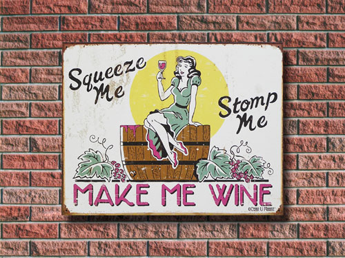 Rakuten - メタルサイン 「MAKE ME WINE」 # 1280 看板 インテリア 直輸入 アメリカ雑貨 アメリカン雑貨