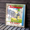 パブサインミラー Budweiser U.S.ARMY 59.5×54.5×2cm アメリカ直輸入USED（70416-22）アメリカンヴィンテージ アメリカ雑貨 アメリカン雑貨