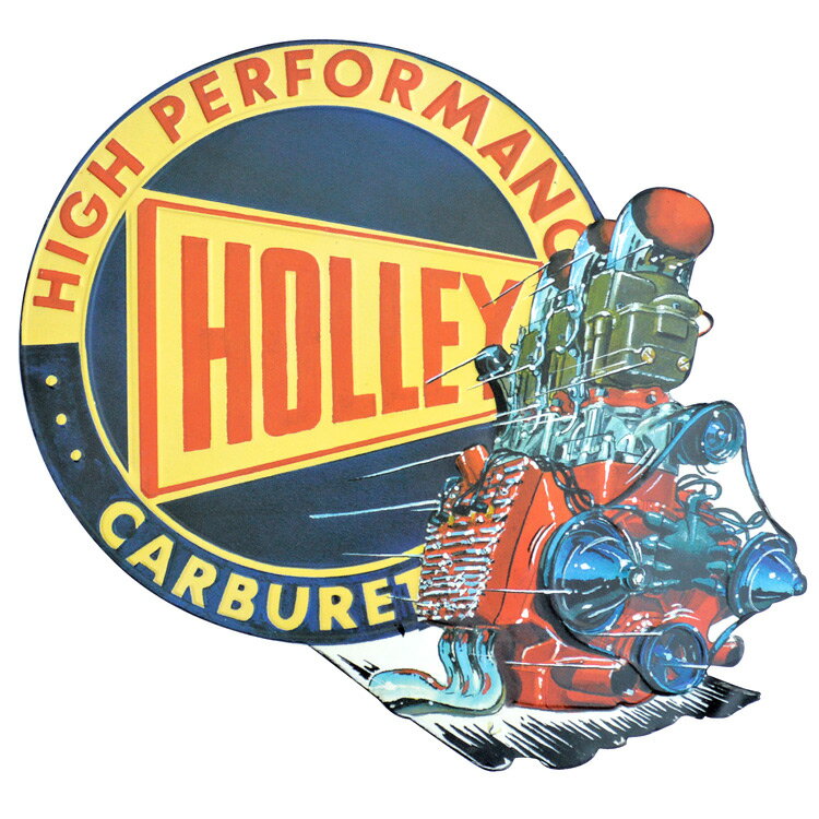 ダイカットメタルサイン HOLLEY ホーリー 縦38×横39cm ブリキ看板 インテリア アメリカ雑貨 アメリカン雑貨