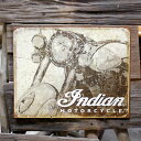 メタルサイン 「インディアン Antiqued」 #1724 Indian ブリキ看板 ガレージ アメリカ雑貨 アメリカン雑貨