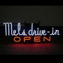 アメリカンネオンサイン ＜MEL'S DRIVE-IN メルズドライブイン＞サイズ：26×78cm ネオン管 ガレージング アメリカ雑貨 アメリカン雑貨