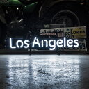 アメリカンネオンサイン Los Angels ロサンゼルス 文字デザイン 縦17×横56cm バー ガレージ 西海岸 インテリア ネオン管 店舗装飾 アメリカ雑貨