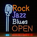 アメリカンネオンサイン Rock Jazz Blues OPEN ロック柄 BAR ライブハウス ネオン管 NEON アメリカ雑貨 アメリカン雑貨