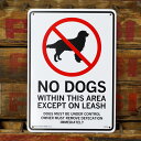 プラスチックメッセージサイン「このエリア内犬禁止 （リーシュで繋がれた犬は除く ）」 CA-59 インテリア エクステリア 注意看板 アメリカ雑貨 アメリカン雑貨