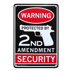 プラスチックメッセージサインボード WARNING SECURITY CA-69 国民が武器を保有する権利 アメリカ雑貨 看板 店舗装飾