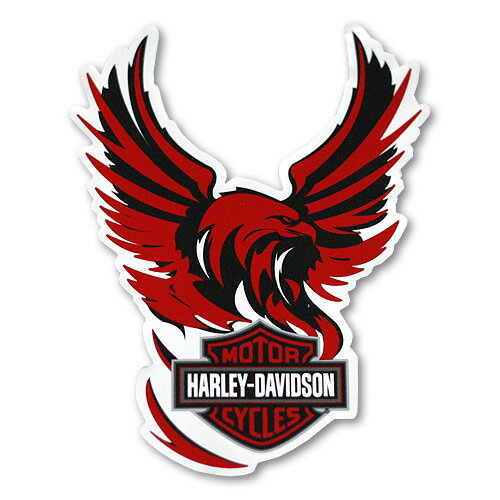 ステッカー バンパーデカール 【HARLEY-DAVIDSON】ハーレーダビッドソン メタリックイーグル（レッド） HDS-411 アメリカン雑貨