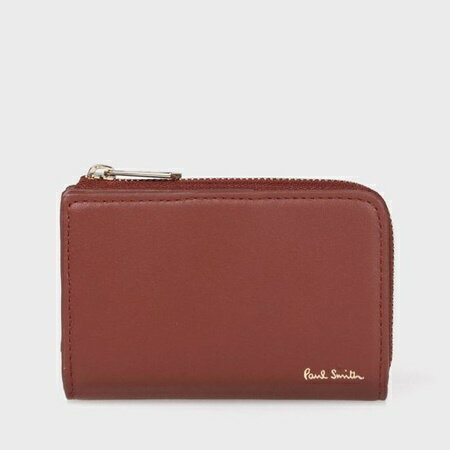 ポールスミス キーケース　コインケース　マルチストライプトリムインサイド　ラウンドジップ長財布　オレンジ Paul Smith ポール スミス