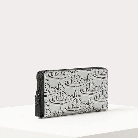 ヴィヴィアンウエストウッド 長財布　ORBリピート　ラウンドファスナー長財布　シルバー Vivienne Westwood ヴィヴィアン ウエストウッド