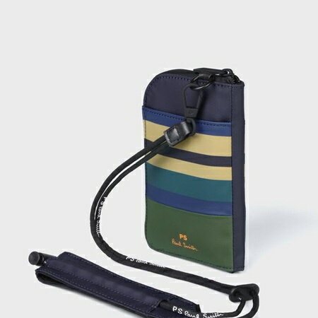 ポールスミス モバイルケース　フォンポシェット　エンジニアードストライプ フォンホルダー　ポシェット　001 Paul Smith ポール スミス