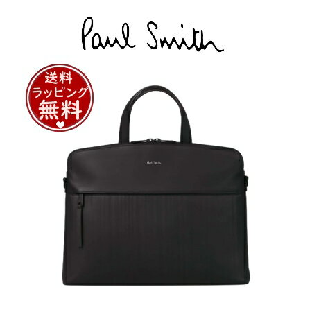 ポールスミス ビジネスバッグ 【送料無料】【ラッピング無料】ポール・スミス Paul Smith ブリーフケース シャドーストライプ レザー 2WAY ユニセックス ブラック ブランド 正規品 新品 ギフト プレゼント 人気 おすすめ