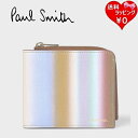 【送料無料】【ラッピング無料】ポールスミス Paul Smith 折財布 Smith Stripe ラウンドジップ 2つ折り財布 イタリア製