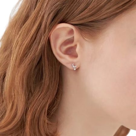 クローバーリーフの【無料ラッピング】 カナルヨンドシー Canal 4℃ カナル4℃ K10ホワイトゴールド ピアス キュービックジルコニアブランド正規品新品ギフトプレゼント人気おすすめ誕生日記念日クリスマス 送料無料｜アングル3