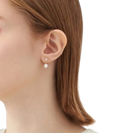 【無料ラッピング】 ヨンドシー 4℃ K10イエローゴールド ピアス 淡水パール ホワイ...