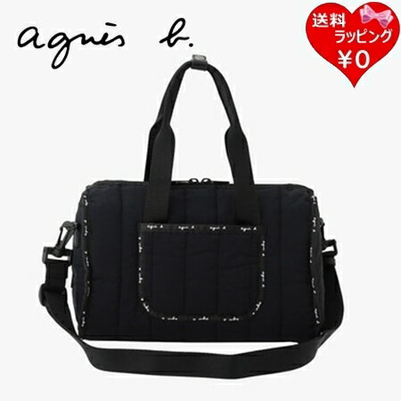 【SALE】 【無料ラッピング】 アニエスベー agnes b ショルダーバッグ ナイロン 2way ミディアム ボストンバッグ Monaco ブラック レディース ブランド 正規品 新品 ギフト プレゼント 人気 おすすめ 誕生日 記念日 クリスマス 送料無料