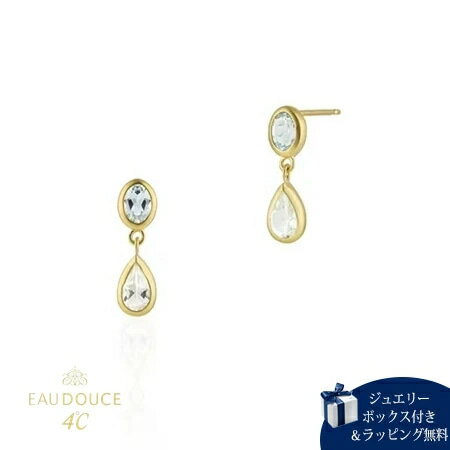 Rakuten - 【SALE】ヨンドシー 4℃ EAU DOUCE4℃ K10イエローゴールド ピアス ブルー・トパーズ ホワイト・トパーズ ブランド 正規品 新品 ギフト プレゼント 人気 おすすめ 誕生日 記念日 クリスマス 送料無料 ラッピング無料