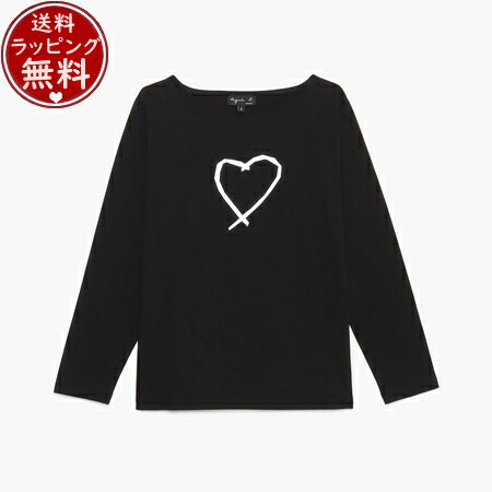 【お買い物マラソン500円クーポン 11/4(土)20:00～11/11(金)01:59】アニエスべー agnes b Tシャツ TS サラエボハート コットンロングTシャツ ブラック Lサイズ メンズ レディース ブランド 正規品 新品 ギフト プレゼント 送料無料 無料ラッピングのサムネイル