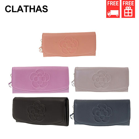 クレイサス 財布 【送料無料】【ラッピング無料】クレイサス CLATHAS 長財布 ワッフル フラップ長財布 レディース ブランド 正規品 新品 ギフト プレゼント 人気 おすすめ