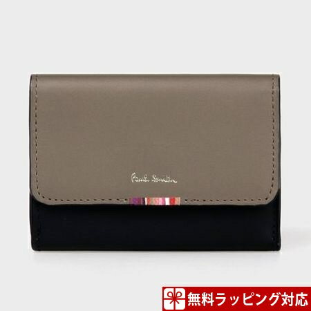 ポールスミス 財布 折財布 レディース クロスオーバーストライプタブ ミニ財布 ネイビー Paul Smith