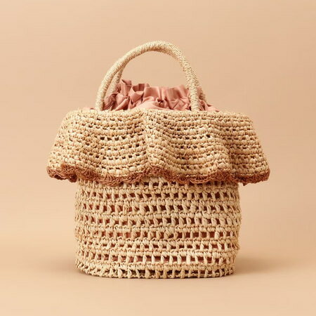 【無料ラッピング】 サマンサタバサ Samantha Thavasa バッグ フリル ラフィアトートバッグ ピーチ レディース ブランド 正規品 新品 ギフト プレゼント 人気 おすすめ 誕生日 記念日 クリスマス 送料無料