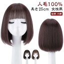 送料無料 自然 フルウィッグ かつら 人毛100% 長さ25cm ウィッグ 女性用 普段使い 医療用ウィッグ かつら 金髪 脱毛症 セミロングウィッグ 茶髪 黒髪 薄毛