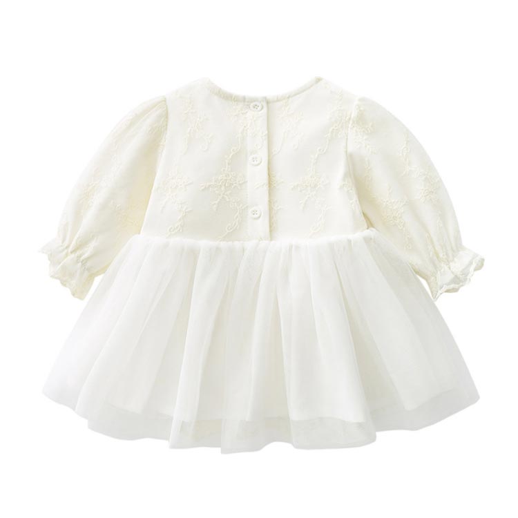 四つ葉のClover楽天市場店の送料無料 レース ワンピース 女の子 ベビードレス 帽子付き 子供服 リボン 誕生日 ベビー服 フォーマル ガールズ ベビー 長袖 可愛い セレモニードレス プリンセス ドレス 赤ちゃん 春秋 冬 結婚式 新生児 ベビー服 かわいい お宮参り｜アングル3