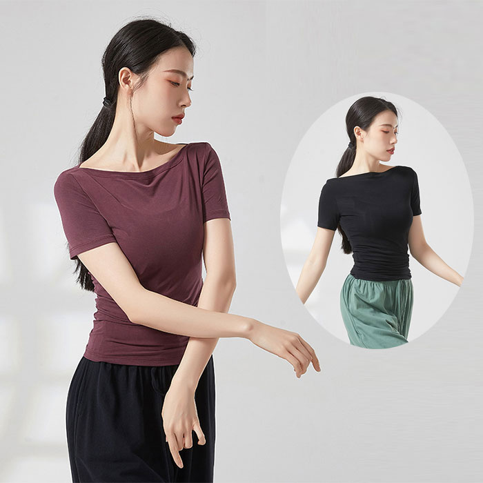 送料無料 ダンス衣装 トップス 長袖 エレガント 無地 ダンストップス おしゃれ レディース 大人 ダンス 衣装 レッスン着 伸縮性 動きやすい 発表会 練習着 演出用 バレエ ヨガ 社交ダンス ダンスウェア グリーン ピンク ベージュ パープル ブラック