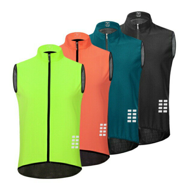 送料無料 マウンテンバイク用防水透気ベスト 無袖サイクリングベスト 高視認性 反射材 夜間安全 速乾素..