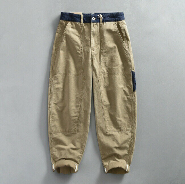 送料無料 カーゴパンツ チノパン メンズ ワークパンツ 切替 カジュアル ボトムス 作業ズボン アウトドア