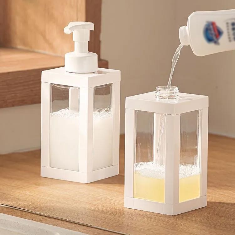 四つ葉のClover楽天市場店の送料無料 2個セット 詰め替え用 シンプル コンディショナー 2個セット 詰替 詰替用 ボトル 高級 おしゃれ ボディソープ ポンプ おしゃれ 白 泡立てボトル 容器 キッチン 詰め替え 洗面台 ディスペンサーボトル ギフト プレゼント ディスペンサー 人暮らし バスグッズ 大容量｜アングル2